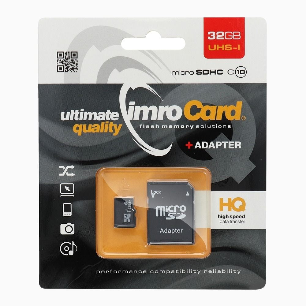 IMRO карта памет microSD 32GB 100MB/s клас 10 UHS I с адаптер SD