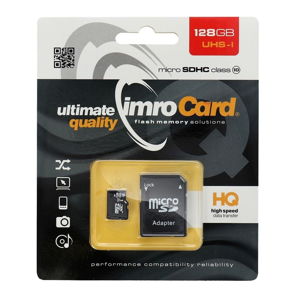 IMRO карта памет microSD 128GB 100MB/s клас 10 UHS I с адаптер SD