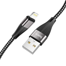 Заредете изображение във визуализатора на галерията – HOCO кабел USB A към Lightning 2,4A X69 1 м черен бял
