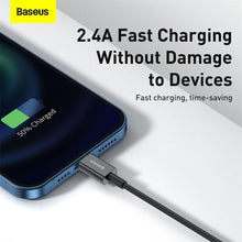 Заредете изображение във визуализатора на галерията – BASEUS кабел USB A към Lightning 2,4A Superior CALYS-A02 1 м бял
