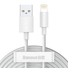 Заредете изображение във визуализатора на галерията – BASEUS кабел USB A към Lightning 2,4A Cafule CALKLF-BG1 1 м черен сив
