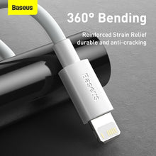 Заредете изображение във визуализатора на галерията – BASEUS кабел USB A към Lightning 2,4A Cafule CALKLF-BG1 1 м черен сив
