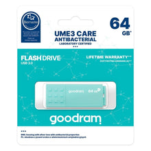 Заредете изображение във визуализатора на галерията – GOODRAM флашка UME3 64GB USB3.0 (Biomaster protected)
