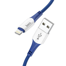 Заредете изображение във визуализатора на галерията – HOCO кабел USB A към Lightning 2,4A X88 1 м бял
