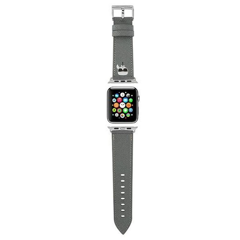 KARL LAGERFELD силиконова каишка за APPLE Watch KLAWLOKHG (SAFFIANO KH 42 / 44 мм) сребрист