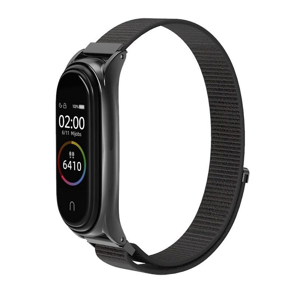 Найлонова каишка за XIAOMI Mi Band 5 / 6 / 7 черна (05)