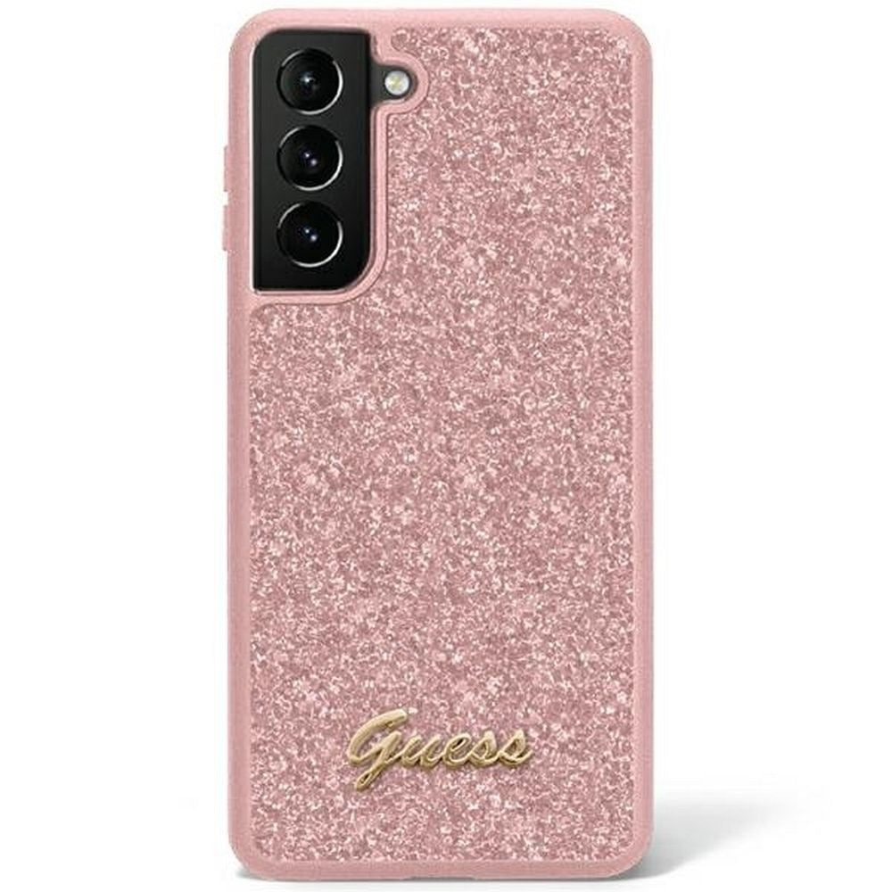 Оригинален гръб GUESS за SAMSUNG S23 GUHCS23SHGGSHP (Fixed Glitter) розов