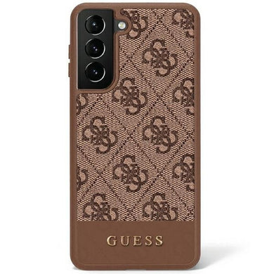 Оригинален гръб GUESS за SAMSUNG S23 Plus GUHCS23MG4GLBR (4G Bottom Stripe) кафяв