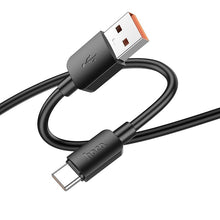 Заредете изображение във визуализатора на галерията – HOCO кабел USB към Type C PD 2,4A 27W X96 1 м черен
