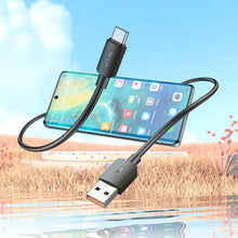 Заредете изображение във визуализатора на галерията – HOCO кабел USB към Type C PD 2,4A 27W X96 1 м черен
