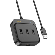 Заредете изображение във визуализатора на галерията – HOCO адаптер HUB 4в1 USB A HB35 1,2 м черен
