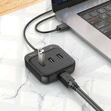 Заредете изображение във визуализатора на галерията – HOCO адаптер HUB 4в1 USB A HB35 1,2 м черен
