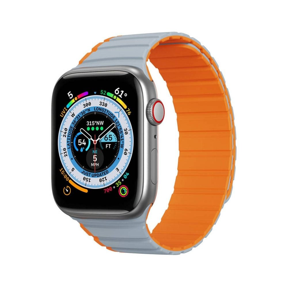 DUX DUCIS каишка LD силиконова за Apple Watch 42 / 44 / 45 мм сив оранжев