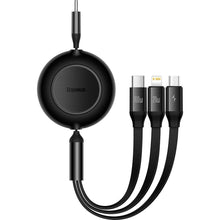 Заредете изображение във визуализатора на галерията – BASEUS кабел 3в1 Type C към Micro USB / Lightning / Type C PD QC4.0 3,5A 100W CAMJ010205 1,1 м лилав
