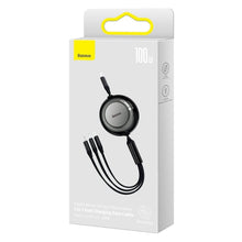 Заредете изображение във визуализатора на галерията – BASEUS кабел 3в1 Type C към Micro USB / Lightning / Type C PD QC4.0 3,5A 100W CAMJ010205 1,1 м лилав
