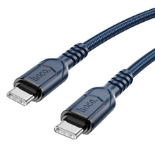 Заредете изображение във визуализатора на галерията – HOCO кабел Type C към Type C PD QC 3A 60W X59 2 м син
