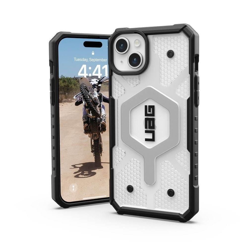 Оригинален гръб ( UAG ) Urban Armor Gear Pathfinder compatible with Magsafe for IPHONE 15 PLUS ice