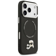 Заредете изображение във визуализатора на галерията – KARL LAGERFELD case for IPHONE 17 Pro compatible with MagSafe KLHMP17LPSMLRKCK (PU K&amp;C Pins) black
