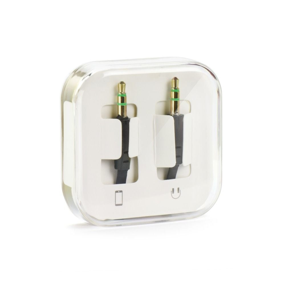 Кабел AUX Jack 3,5 мм (мъжки) към Jack 3,5 мм (мъжки) BOX 1 м черен