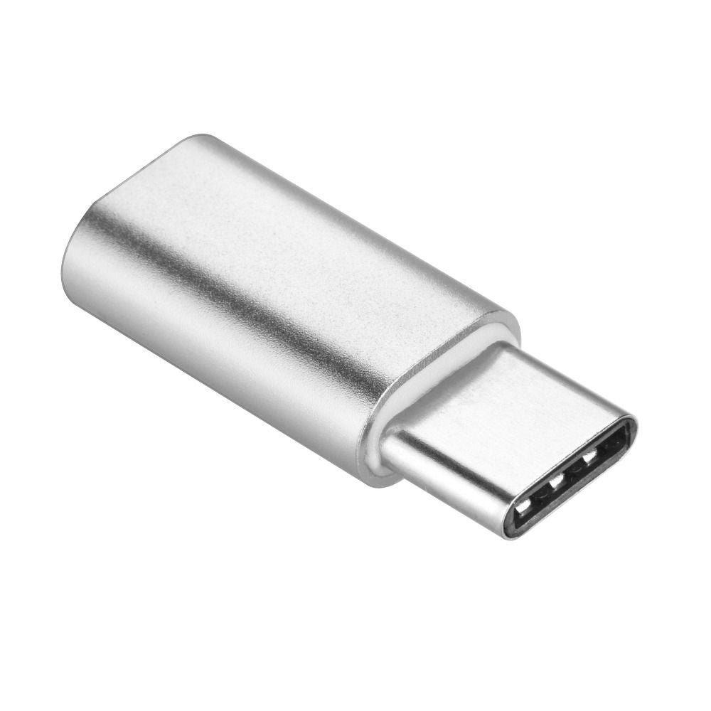 Адаптер Micro USB A (женски) към Type C (мъжки) сребрист