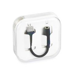 Адаптер AUX Type C (мъжки) към Jack 3,5 мм (женски) BOX черен [DAC]
