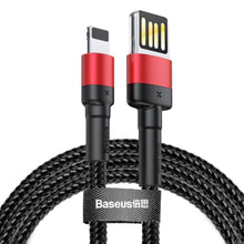 Заредете изображение във визуализатора на галерията – BASEUS кабел USB A към Lightning 2,4A Cafule CALKLF-GG1 1 м черен сив
