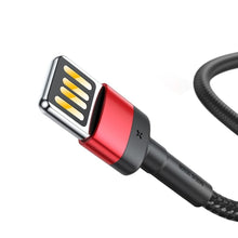 Заредете изображение във визуализатора на галерията – BASEUS кабел USB A към Lightning 2,4A Cafule CALKLF-GG1 1 м черен сив
