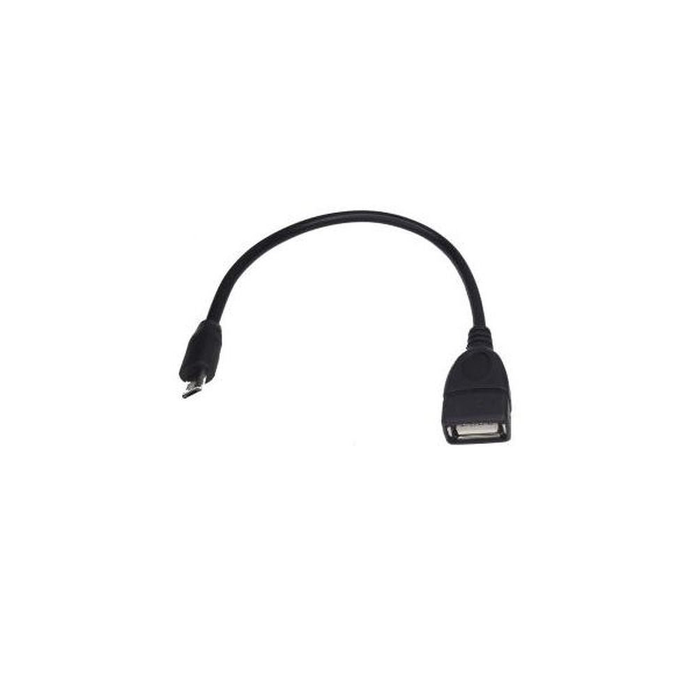 Адаптер OTG USB A (женски) към Micro USB (мъжки) черен