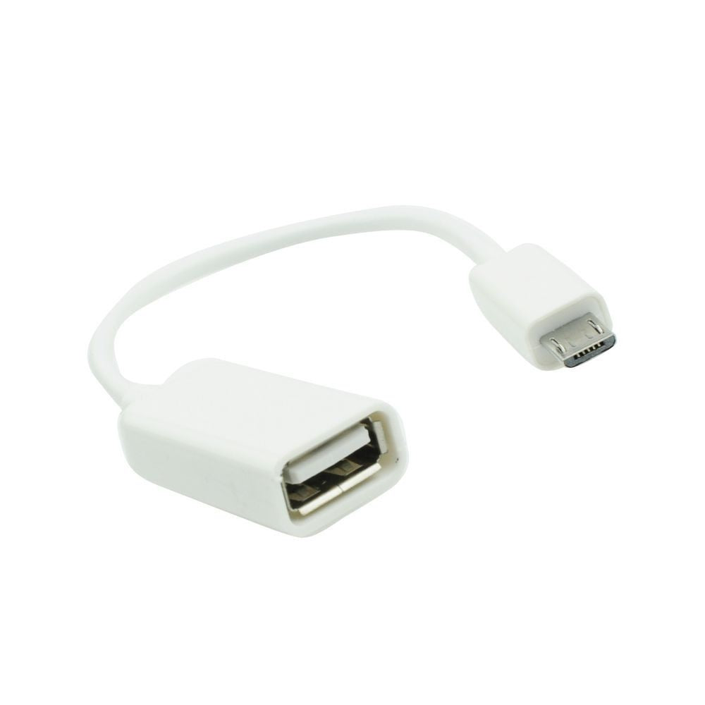 Адаптер OTG USB A (женски) към Micro USB (мъжки) бял