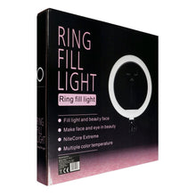 Заредете изображение във визуализатора на галерията – LED Ring Stream RGB лампа 10&quot; с държач за мобилен + статив черен
