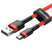 Заредете изображение във визуализатора на галерията – BASEUS кабел USB A към Micro USB 1,5A Cafule CAMKLF-C09 2 м червен
