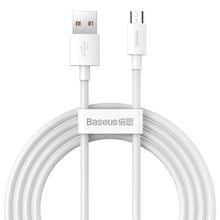 Заредете изображение във визуализатора на галерията – BASEUS кабел USB A към Micro USB 2,4A Wisdom TZCAMZJ-02 2 бр. 1,5 м бял
