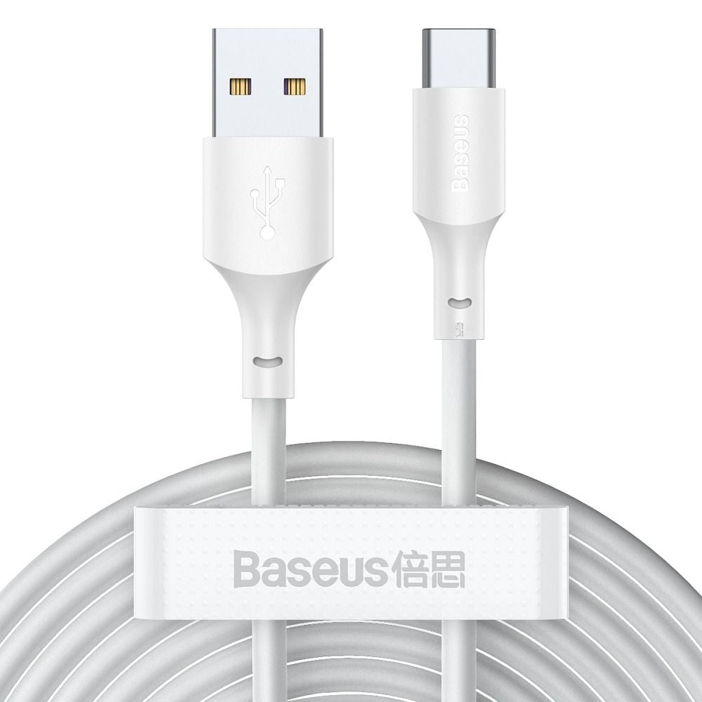 BASEUS кабел USB A към Type C 2,4A Wisdom TZCATZJ-02 2 бр. 1,5 м бял