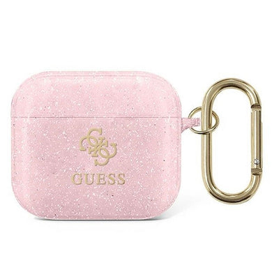 Оригинален гръб GUESS за APPLE AirPods 3 GUA3UCG4GP (Glitter Collection) розов