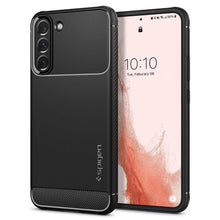 Заредете изображение във визуализатора на галерията – SPIGEN RUGGED ARMOR калъф за SAMSUNG S22 matte черен

