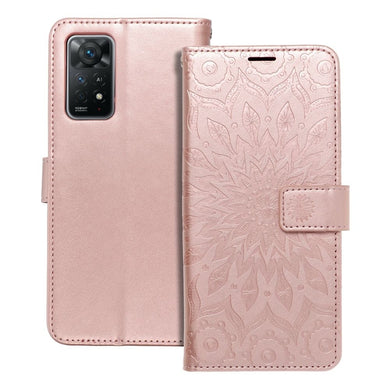 Калъф тип книга MEZZO за XIAOMI Redmi Note 11 Pro / 11 Pro 5G mandala розов златист