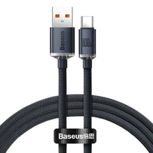 Заредете изображение във визуализатора на галерията – BASEUS кабел USB A към Type C PD 100W Crystal Shine CAJY000401 1,2 м черен
