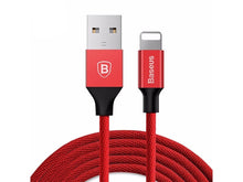 Заредете изображение във визуализатора на галерията – BASEUS кабел USB A към Lightning 2,4A Cafule CALKLF-A09 0,5 м червен черен
