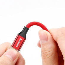 Заредете изображение във визуализатора на галерията – BASEUS кабел USB A към Lightning 2,4A Cafule CALKLF-A09 0,5 м червен черен
