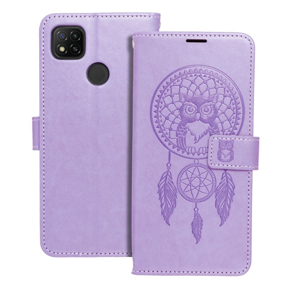 Калъф тип книга MEZZO за XIAOMI Redmi 9C / 9C NFC dreamcatcher лилав