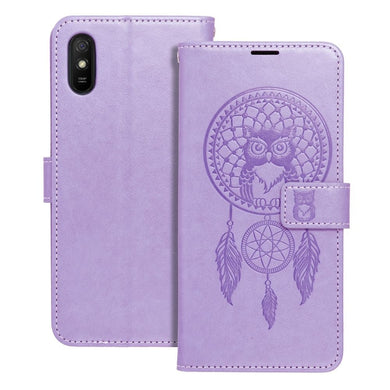 Калъф тип книга MEZZO за XIAOMI Redmi 9AT / Redmi 9A dreamcatcher лилав