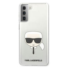 Заредете изображение във визуализатора на галерията – Оригинален гръб KARL LAGERFELD за SAMSUNG S21 Plus KLHCS21MKTR (Karl's Head) прозрачен
