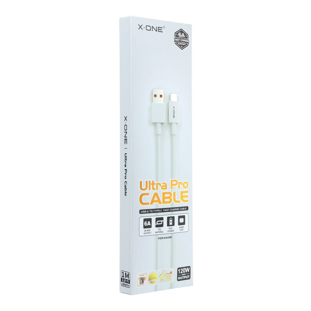 X-ONE кабел USB A до Type C 6A 120W Ultra Pro XIAOMI (оригинален чип) 1 м