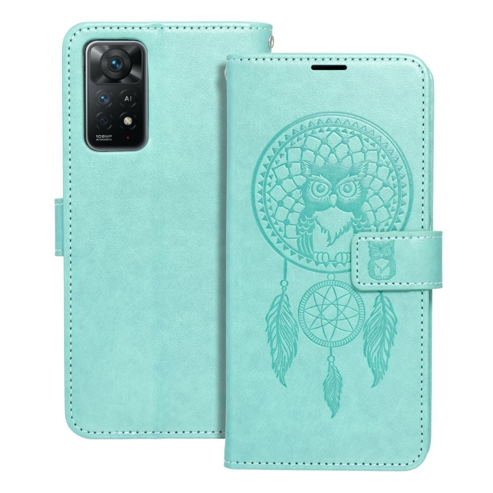 Калъф тип книга MEZZO за XIAOMI Redmi Note 11 / 11S dreamcatcher зелен