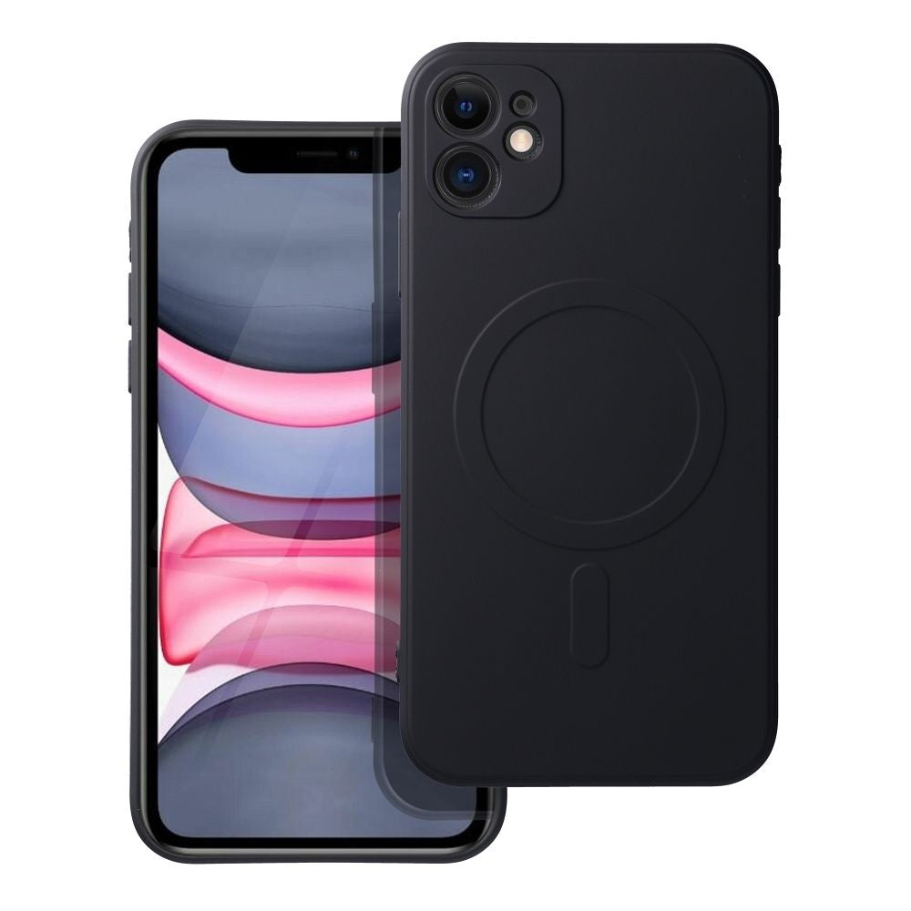 Гръб SILICONE MAG COVER съвместим с MagSafe за IPHONE 11 черен