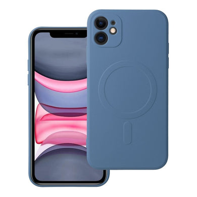 Гръб SILICONE MAG COVER съвместим с MagSafe за IPHONE 11 син