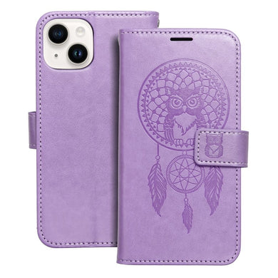 Калъф тип книга MEZZO за IPHONE 14 dreamcatcher лилав