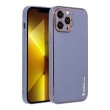 Заредете изображение във визуализатора на галерията – Гръб LEATHER за IPHONE 14 Pro Max син
