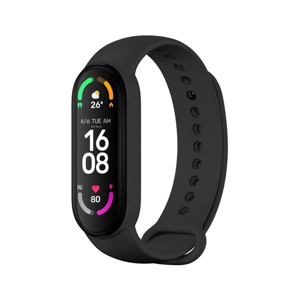силиконова каишка за XIAOMI Mi Band 5 / 6 / 7 черен (01)