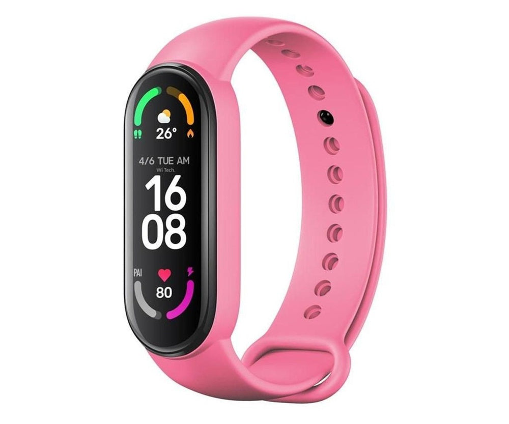 силиконова каишка за XIAOMI Mi Band 5 / 6 / 7 розов (37)